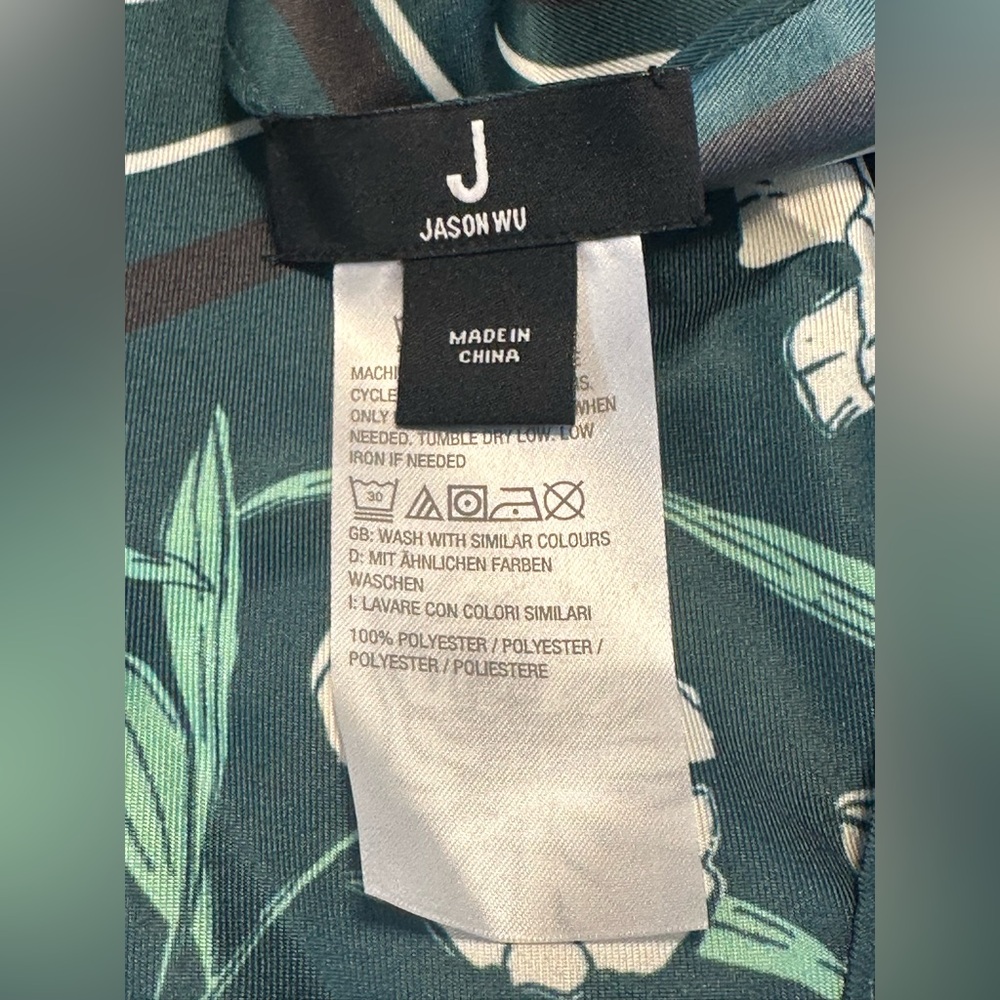 Jason Wu scarf- floral with teal and green hues - Picture 6 of 8